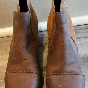 Womens Sorel Evie II Wedge Chelsea Ankle Boot Tan, Camel, Brown